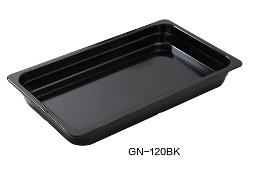 Yanco GN-120BK GN PAN 20.75" L X 12.75" W X 2.5" H PAN, 5.5 Liter, Black, Melamine, Pack of 3