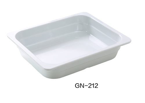 Yanco GN-212 GN PAN 12.75"L X 10.375"W X 2.5"H PAN, 2.3 Liter, White, Melamine, Pack of 6