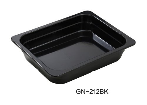 Yanco GN - 212BK GN PAN 12.75" L X 10.375" W X 2.5" H PAN, 2.3 Liter, Black, Melamine, Pack of 6