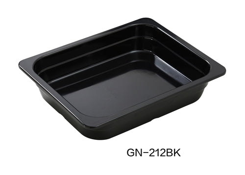Yanco GN-212BK GN PAN 12.75" L X 10.375" W X 2.5" H PAN, 2.3 Liter, Black, Melamine, Pack of 6