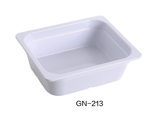 Yanco GN - 213 GN PAN 12.75"L X 10.5"W X 4"H PAN, 3.6 Liter, White, Melamine, Pack of 6