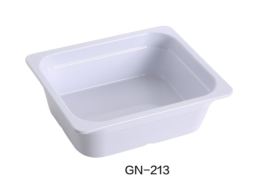 Yanco GN-213 GN PAN 12.75"L X 10.5"W X 4"H PAN, 3.6 Liter, White, Melamine, Pack of 6