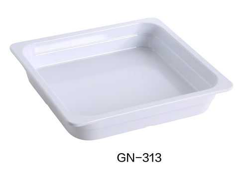 Yanco GN-313 GN PAN 14" L X 12.75" W X 2.5" H PAN, 4.4 Liter, White, Melamine, Pack of 6