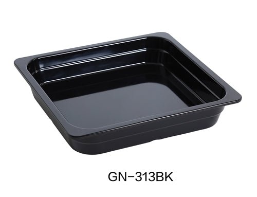 Yanco GN - 313BK GN PAN 14" L X 12.75" W X 2.5" H PAN, 4.4 Liter, Black, Melamine, Pack of 6