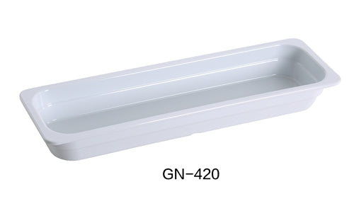 Yanco GN-420 GN PAN 20.75" X 6.375" X 2.5" PAN, 3 Liter, White, Melamine, Pack of 3