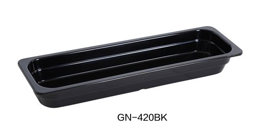 Yanco GN - 420BK GN PAN 20.75" X 6.375" X 2.5" PAN, 3 Liter, Black, Melamine, Pack of 3
