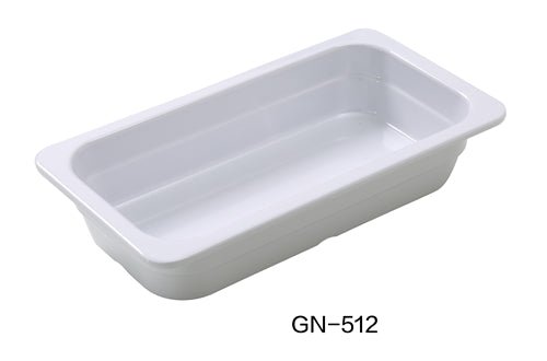 Yanco GN - 512 GN PAN 12.75" X 7" X 2.5" PAN, 2 Liter, White, Melamine, Pack of 6