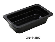 Yanco GN - 512BK GN PAN 12.75" X 7" X 2.5" PAN, 2 Liter, Black, Melamine, Pack of 6