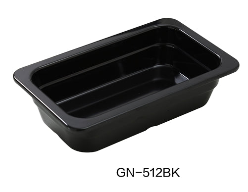 Yanco GN-512BK GN PAN 12.75" X 7" X 2.5" PAN, 2 Liter, Black, Melamine, Pack of 6