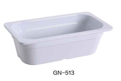 Yanco GN - 513 GN PAN 12.75" X 7" X 4" PAN, 2.3 Liter, White, Melamine, Pack of 6