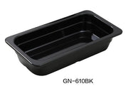 Yanco GN - 610BK GN PAN 10.375" X 6.375" X 2.5" PAN, 1.4 Liter, Black, Melamine, Pack of 6