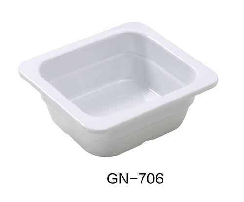 Yanco GN-706 GN PAN 7" x 6.375" x 2.5" PAN, White, 26 OZ, White, Melamine, Pack of 6