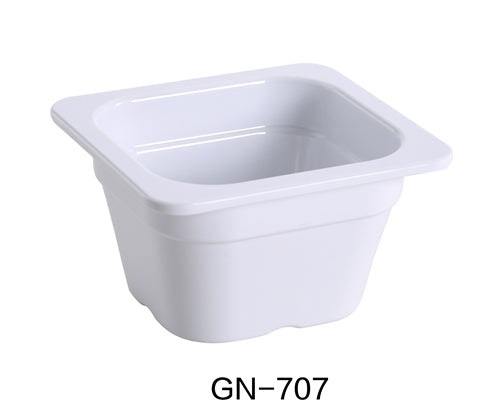 Yanco GN-707 GN PAN 7" x 6.375" x 4" PAN, 1 Liter, White, Melamine, Pack of 6