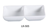 Yanco LK - 505 Lion King Double Dish, 2 oz/Well, 5.5"‚ Length x 2.75"‚ Width, China, Bone White, Pack of 36