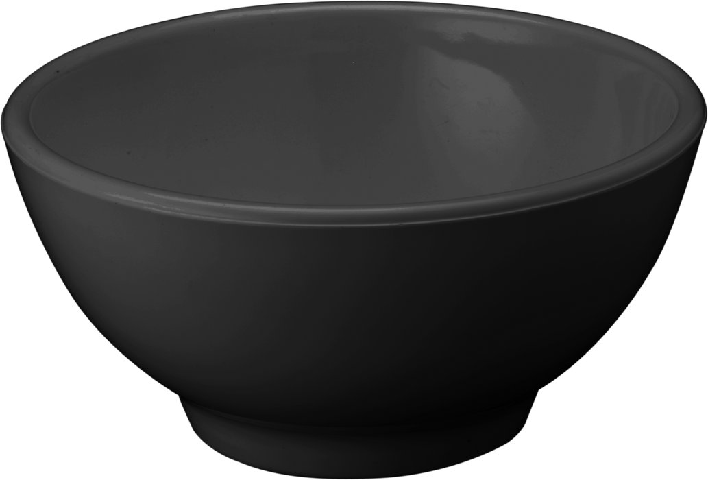 Melamine Round Bowl 8 inch, 54 Oz./ 1.6 Qts., Black, Pack of 6