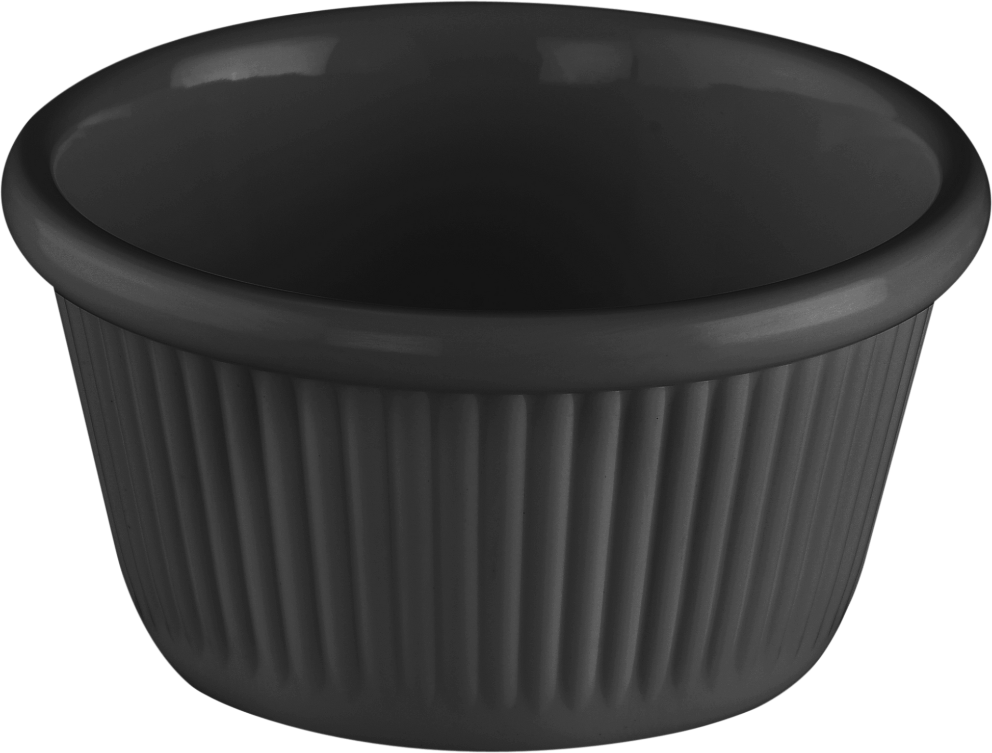 Melamine Ramekin Ribbed 4 Oz. Black, Pack of 48