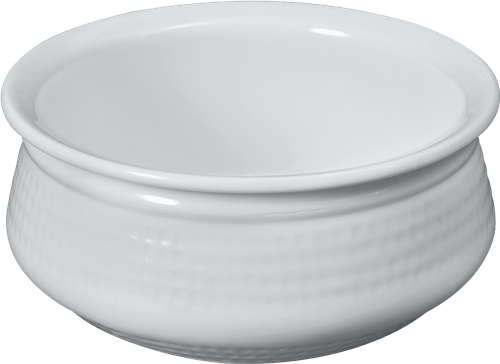 Melamine H - 2384 Dotted Handi Bowl, 5 inch White 15 Oz. 24/CS, Serving Bowl