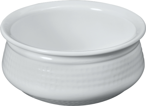 Melamine H-2384 Dotted Handi Bowl, 5 inch White 15 Oz.  24/CS, Serving Bowl