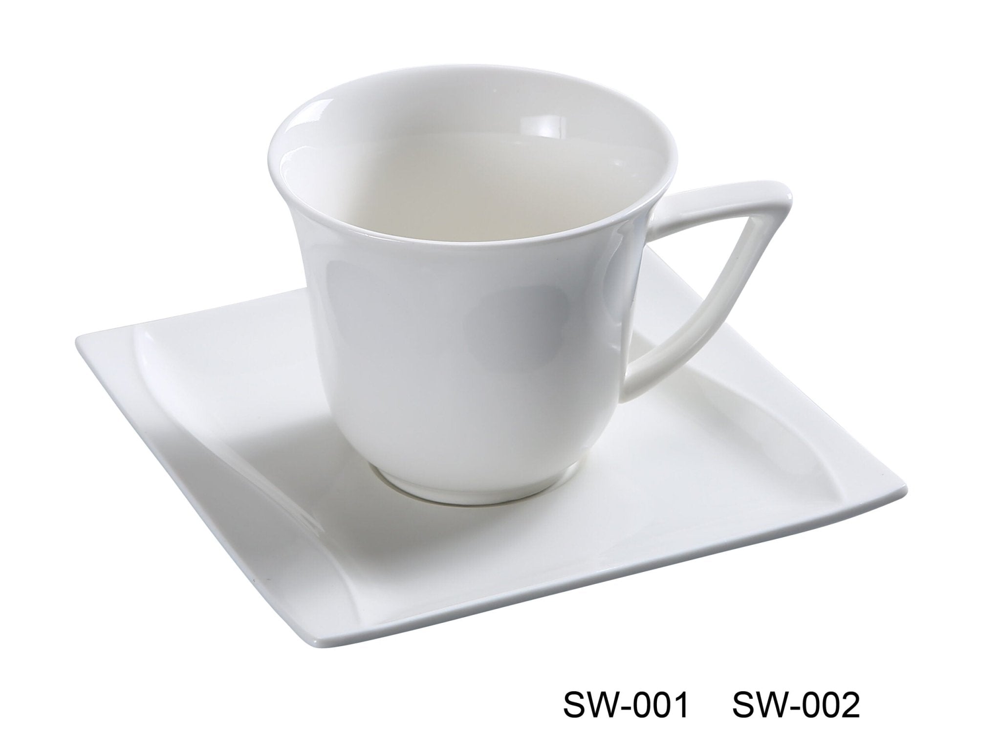 Yanco SW - 001 Sea Wave Coffee/Tea Cup, 7 oz, 3.5"‚ Diameter, China, Bone White, Pack of 36