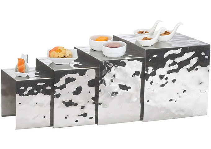 Winco HRS - 4 18/8 Stainless Steel 4 - Piece Set Nesting Display Risers