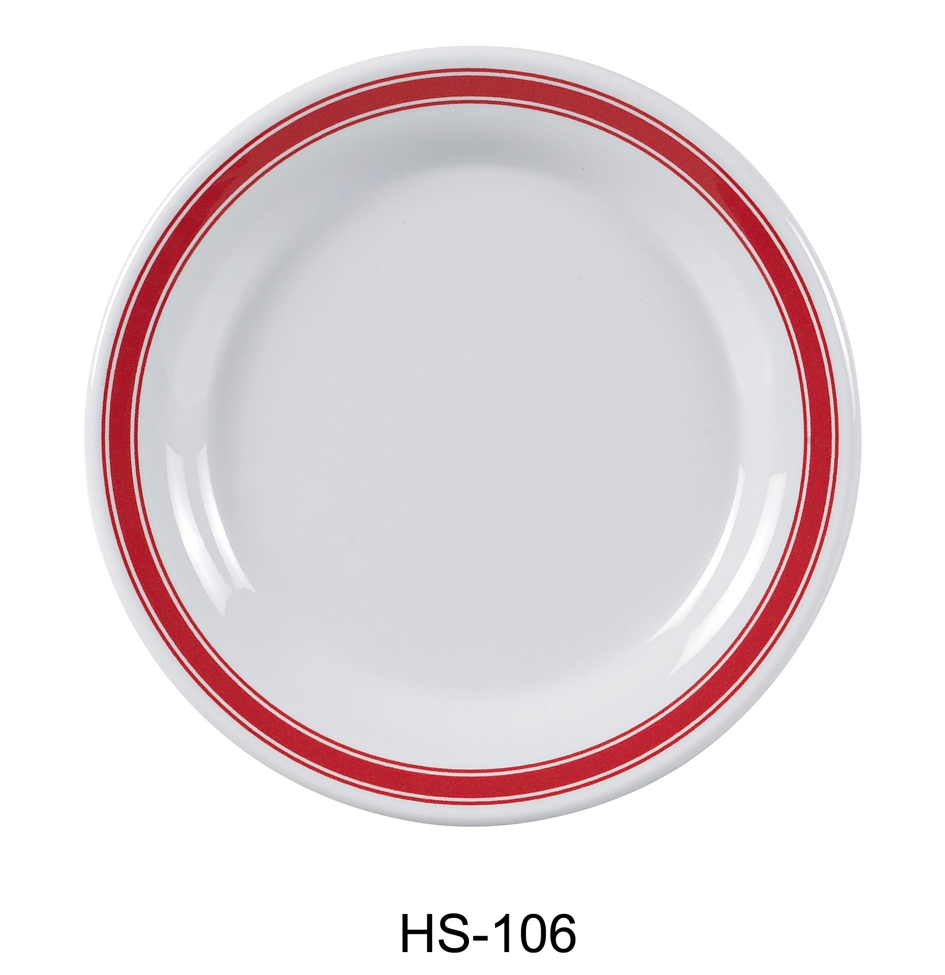 Yanco HS - 106 Houston Round Plate, 6.5" Diameter, Melamine, Pack of 48