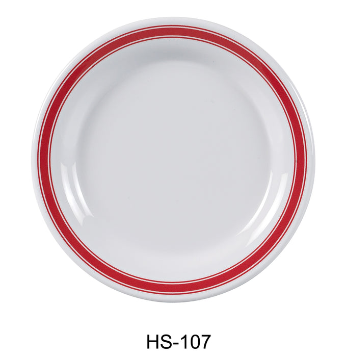 Yanco HS-107 Houston Round Plate, 7.25" Diameter, Melamine, Pack of 48
