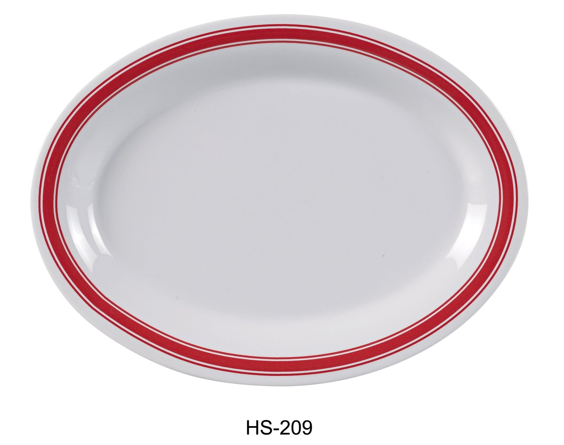 Yanco HS - 209 Houston Oval Platter, 9.5" Length, 7.25" Width, Melamine, Pack of 24