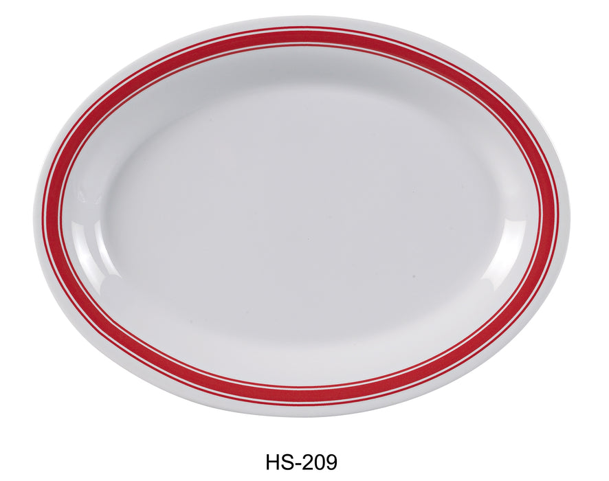 Yanco HS-209 Houston Oval Platter, 9.5" Length, 7.25" Width, Melamine, Pack of 24