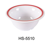 Yanco HS - 5510 Houston Soup Bowl, 10 oz Capacity, 3" Height, 5.375" Diameter, Melamine, Pack of 48