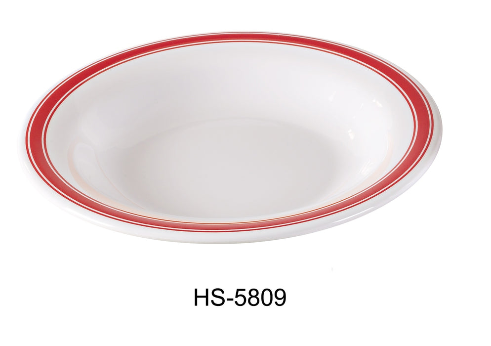 Yanco HS-5809 Houston Pasta Bowl, 13 oz Capacity, 2.75" Height, 9.25" Diameter, Melamine, Pack of 24