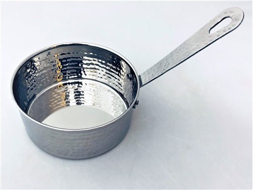 Serving ware Hammered Stainless Steel Mini Sauce Pans serving bowl # 2 - 20 oz.