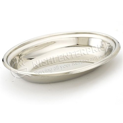 Hammered Stainless Steel Oval Serving Dish - 12 Oz.