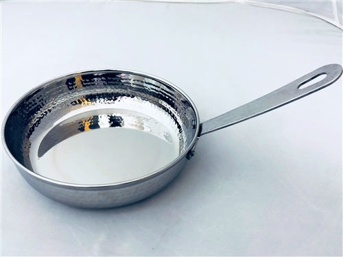 Serving ware Hammered Stainless Steel Mini Fry Pan # 2 -  20 oz.