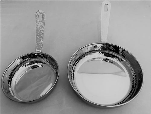 Serving ware Hammered Stainless Steel Mini Fry Pan # 2 - 20 oz.