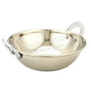 Kadai Serving Bowl - Hand Hammered Stainless Steel - 12 Oz.