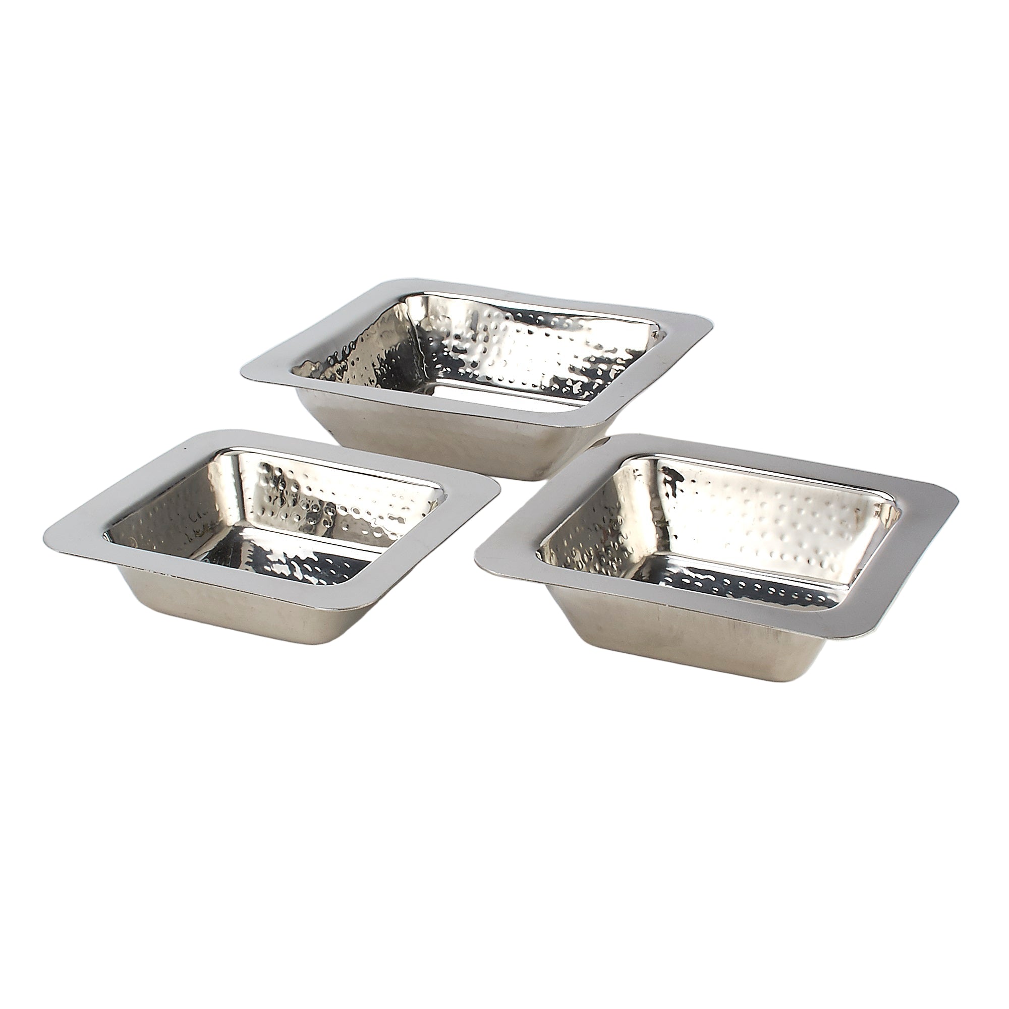 Square Dish - Serving bowl - Hand Hammered Stainless Steel - 24 Oz.