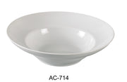 Yanco AC - 714 ABCO Deep Mediterranean Bowl, 96 Oz Capacity, 14.5"‚ Diameter, 4.5"‚ Height, China, Super White, Pack of 6