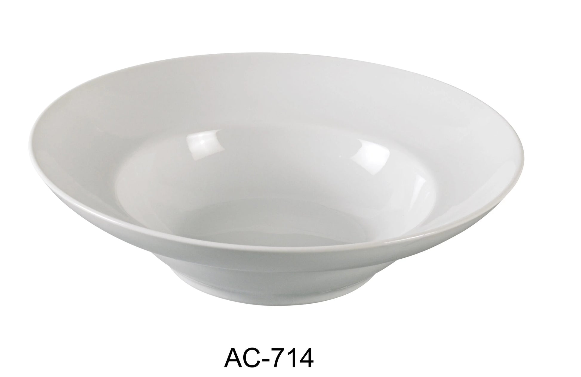 Yanco AC - 714 ABCO Deep Mediterranean Bowl, 96 Oz Capacity, 14.5"‚ Diameter, 4.5"‚ Height, China, Super White, Pack of 6