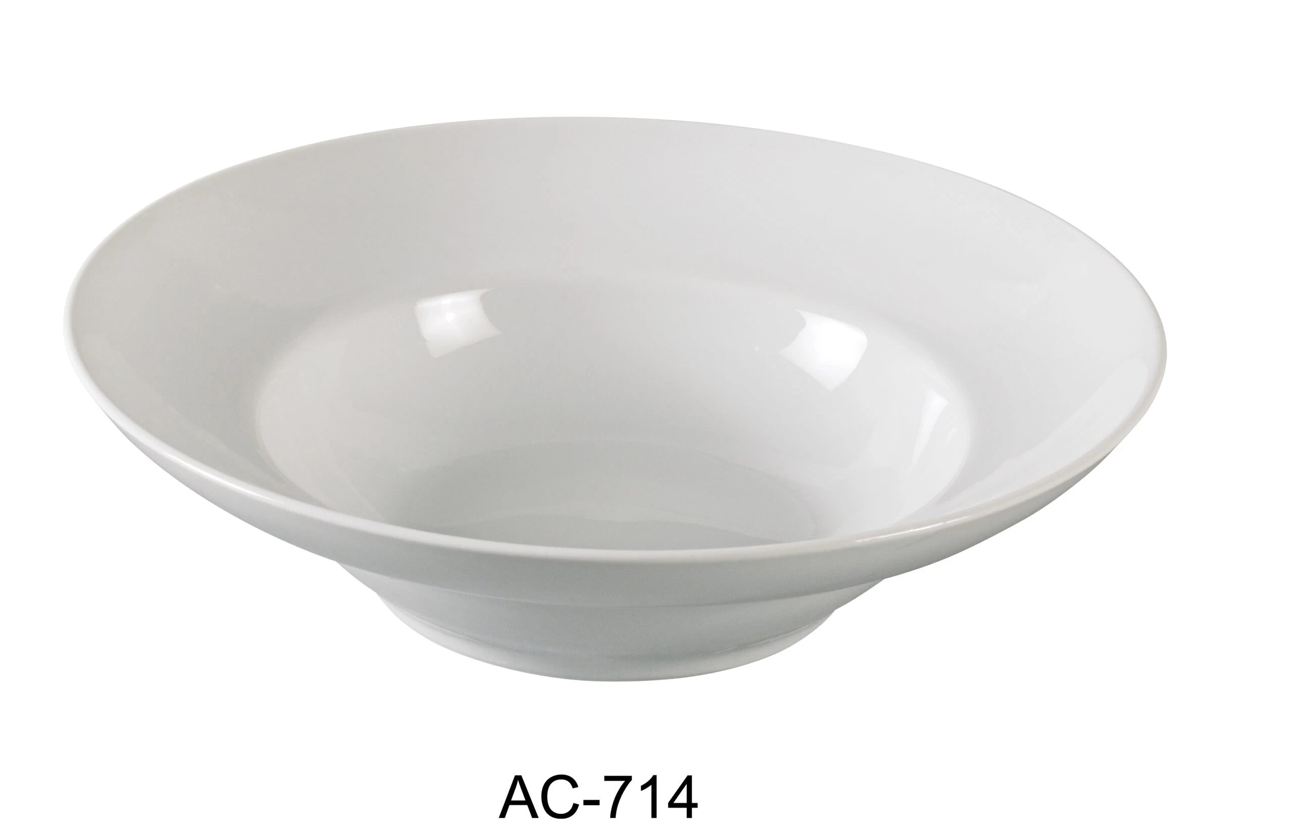 Yanco AC - 714 ABCO Deep Mediterranean Bowl, 96 Oz Capacity, 14.5"‚ Diameter, 4.5"‚ Height, China, Super White, Pack of 6