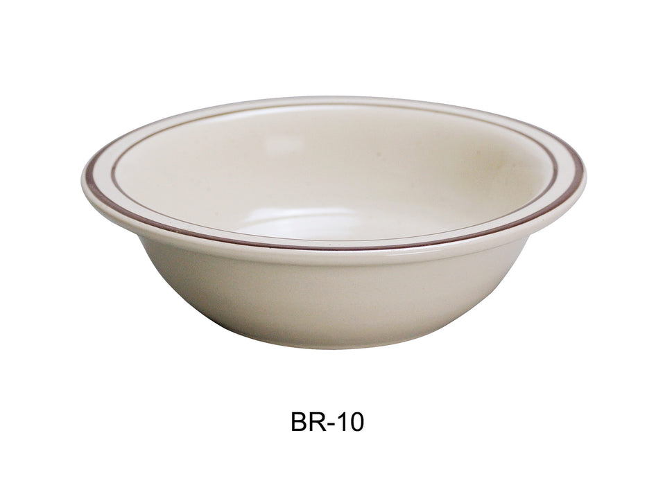 Yanco BR-10 Brown Speckled Grapefruit Bowl, 13 oz Capacity, 6.5″ Diameter, 1.75″ Height, China, American White Color, Pack of 36
