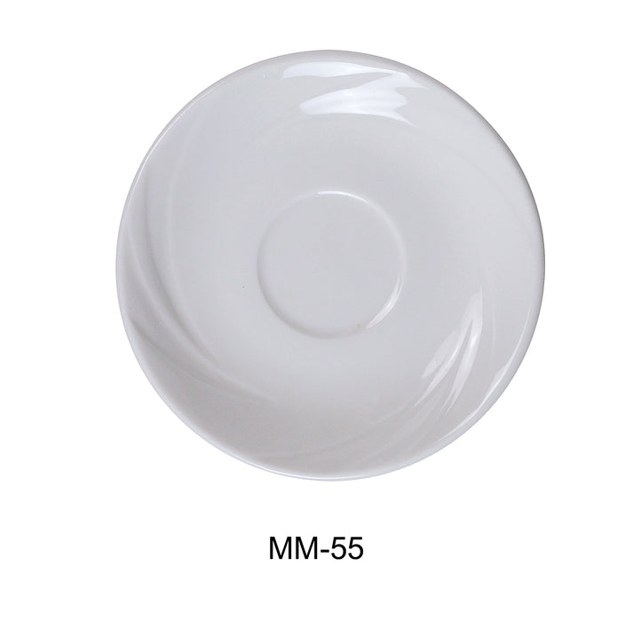 Yanco MM-55 Miami Saucer for MM-54 Espresso Cup, 4.875″ Diameter, China, Bone White, Pack of 36