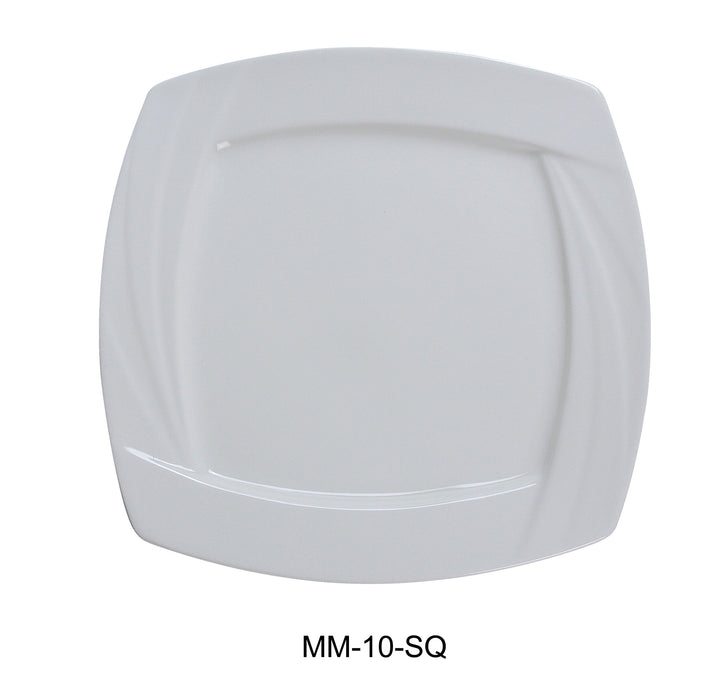 Yanco MM-10-SQ Miami 10″ Square Plate, China, Bone White, Pack of 12