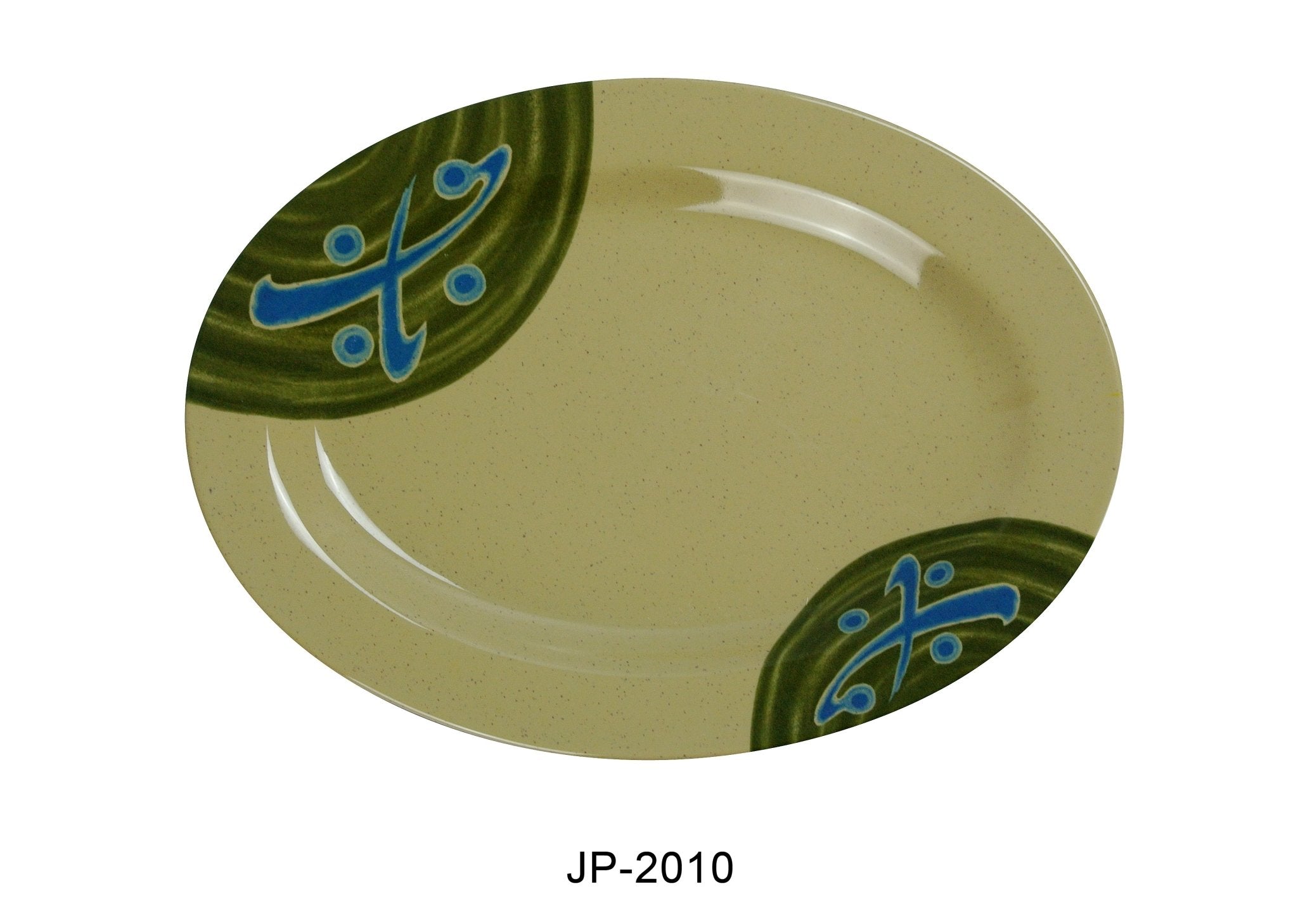 Yanco JP - 2010 Japanese Oval Plate, 9.75"‚ Length, 7.25"‚ Width, Melamine, Pack of 24