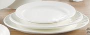 Yanco JS - 212 Jersey 12" x 8 1/2" Round Platter, China, Pack of 12