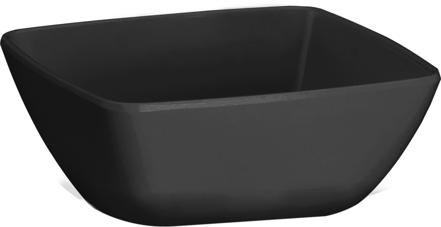 Melamine Persian Square Bowl 4 inch (10.2 cm), 6.8 Oz. Black, Pack of 12