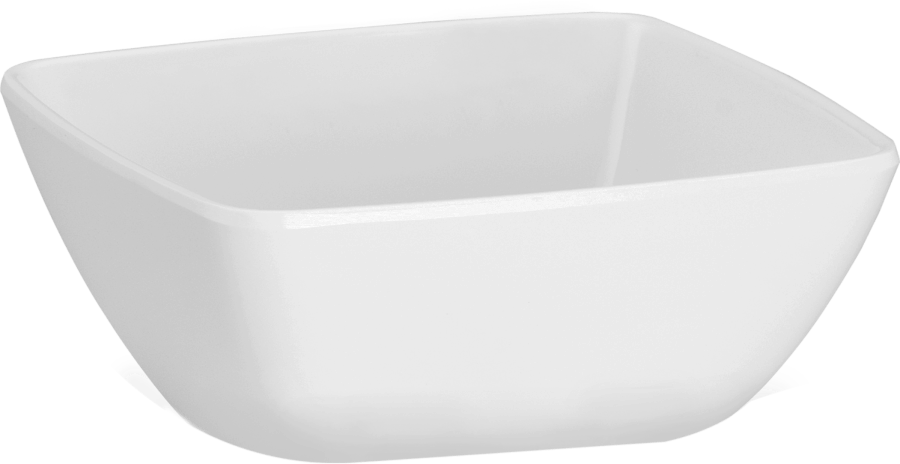 Melamine Persian Square Bowl 4 inch (10.2 cm), 6.8 Oz. White, Pack of 12