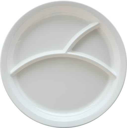 Melamine 3 Divided 10" Plate Round White