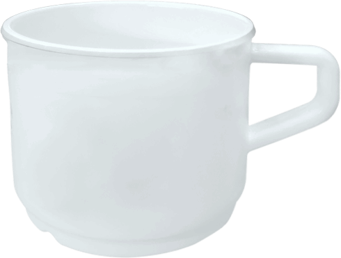 Melamine Tea Cup 8 Oz. White, Pack of 12