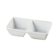 Yanco ML - 729 Two Divided Tray, 2 X 16 oz Wells, 10"‚ Length x 5.5"‚ Width x 2.625"‚ Height, China, Super White, Pack of 24
