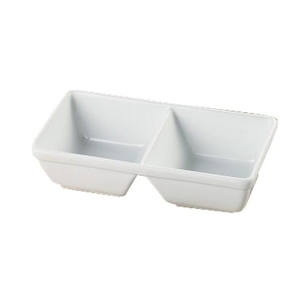 Yanco ML-729 Two Divided Tray, 2 X 16 oz Wells, 10″ Length x 5.5″ Width x 2.625″ Height, China, Super White, Pack of 24